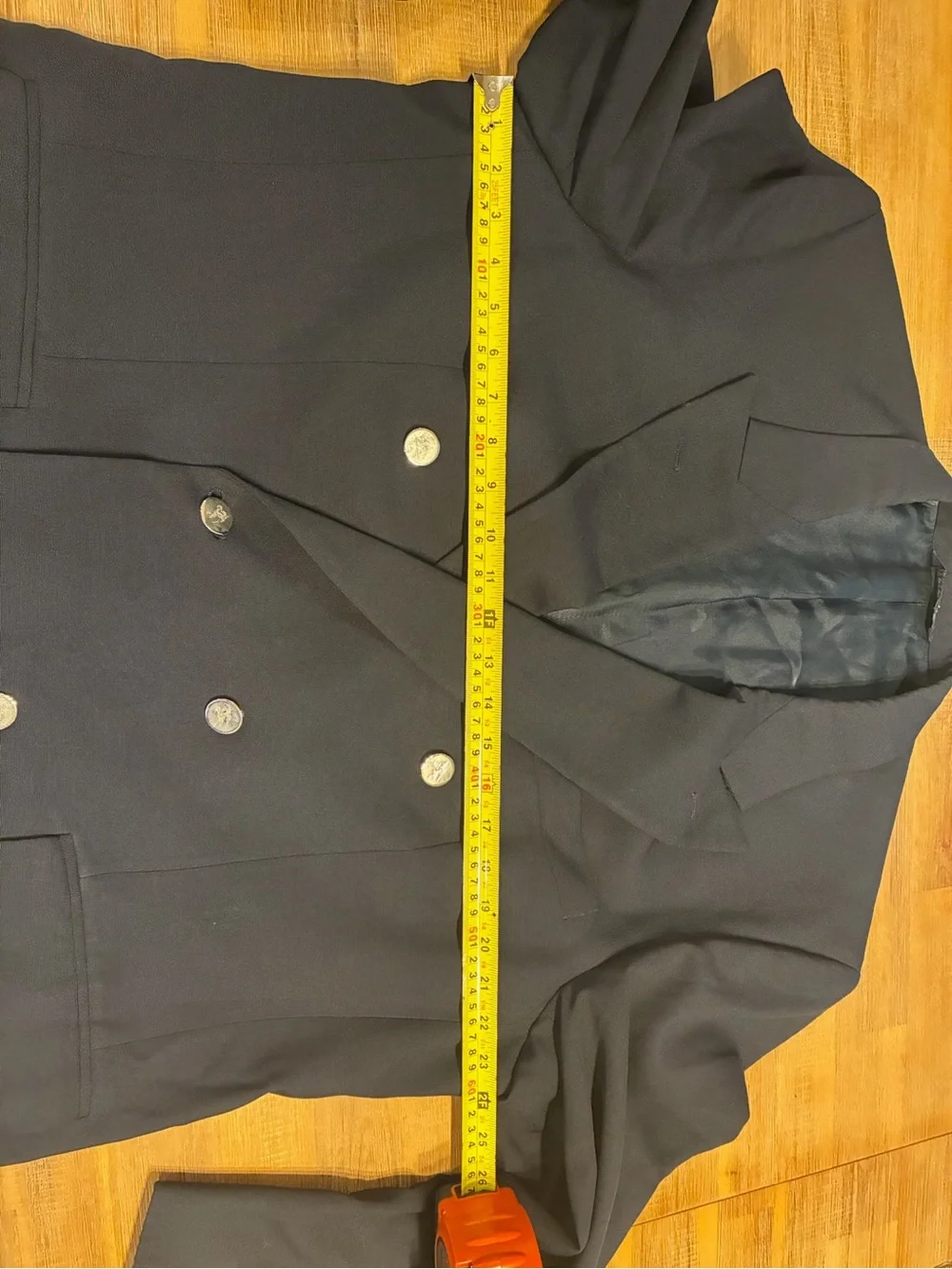 VINTAGE BURBERRY 100% Wool Blazer Double Breasted Navy Men’s 48R (EU 58)